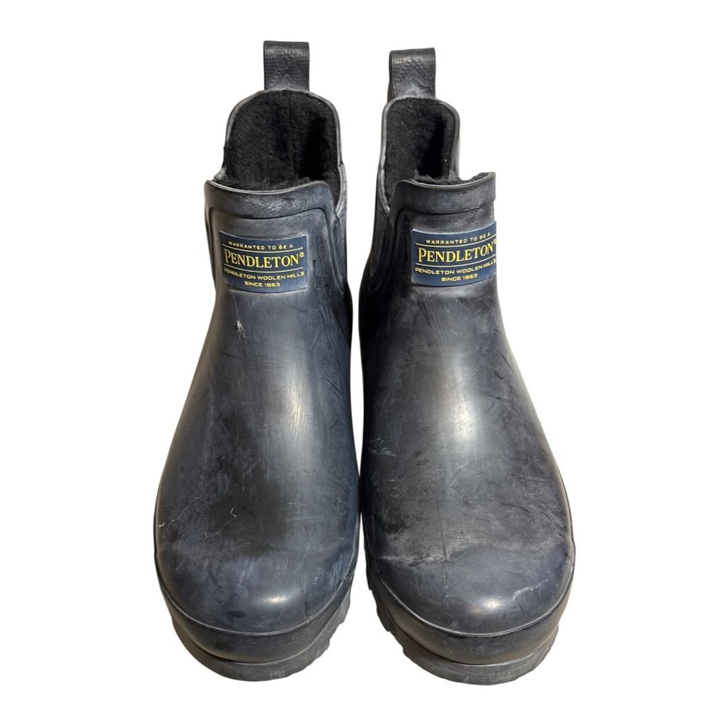 Pendleton Rubber Boots Size 10 Womens Waterproof Chelsea Navy Blue Rain Snow